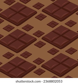 Milk chocolate bar seamless pattern for greeting card, background, print, wallpaper with candy sweets 