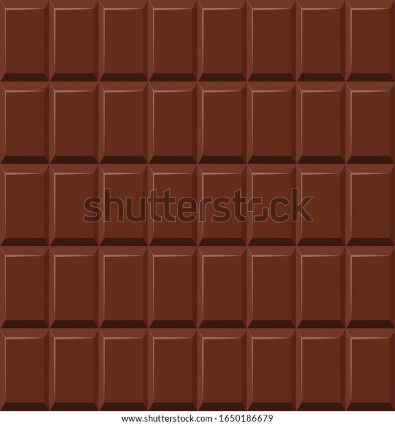 ミルクチョコレートバーのシームレスな柄 ベクター画像の暗いチョコレートの繰り返しタイル背景 美味しい角切りの壁紙 のベクター画像素材 ロイヤリティフリー