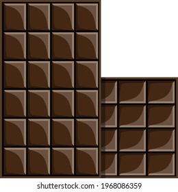 Milk chocolate bar vector. EPS10