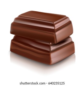 ilustración vectorial de barra de chocolate de leche en blanco