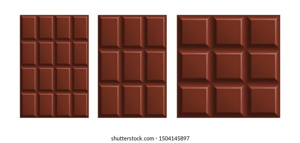 Milk chocolate bars isolated on white