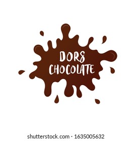 Milk Chocolate Blot. Chocolate Drops And Stains. Modern Poster Of Fresh Milk Splash On A Light Background, Flat Design. Blots From Milks. Vector Illustration, EPS 10.