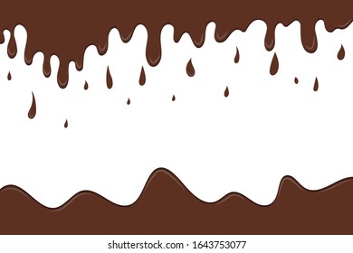 Milk Chocolate Blot. Chocolate Drops And Stains. Modern Poster Of Splash Cocoa On A Light Background, Flat Design. Blots From Cocoa. Vector Illustration, EPS 10.