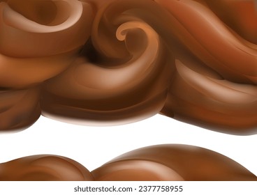 milk chocolate caramel 3D realistic vector illustration 3D volumetric drawing advertising packaging vector