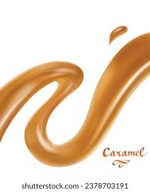 milk chocolate caramel 3D realistic vector illustration 3D volumetric drawing advertising packaging vector