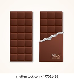 Milk Chocolate Package Bar Blank. Vector illustration for Packaging blank or Other Food Design Elements. Package Graphic