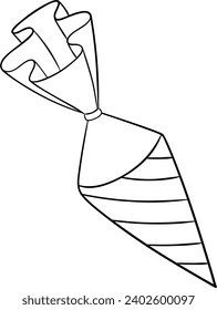 Leche Forma de chocolate ilustración de línea vectorial en blanco y negro