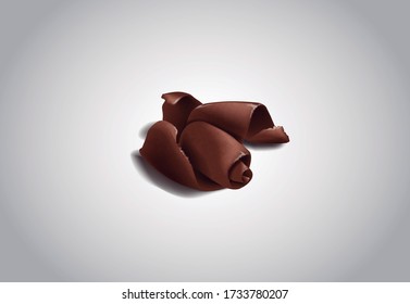 Milk chocolate shavings. Pure cocoa.