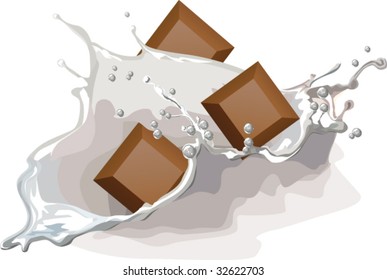 milk and chocolate with splash