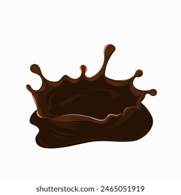 milk chocolate splash with drops isolated