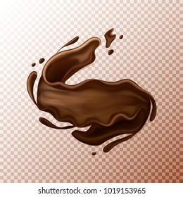 milk chocolate splash. Liquid or chocolate on transperent background.