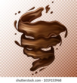 milk chocolate splash. Liquid or chocolate on transperent background.