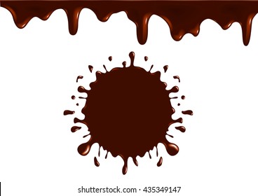 milk chocolate splash logo , icon and vector . tasty beverage