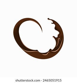 milk  chocolate splash, splatter, flow, whirl, spiral isolated
