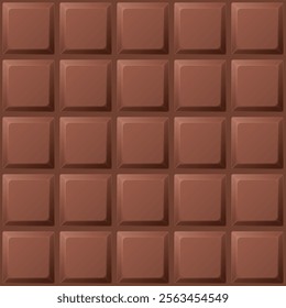 Milk chocolate square bars seamless pattern background graphic illustration.