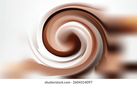 Milk Chocolate Swirl Abstract Cream Texture Stock Vector