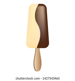 Milk chocolate wave popsicle icon. Cartoon of milk chocolate wave popsicle vector icon for web design isolated on white background