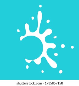 Milk circle badge and dairy labels with splashes and bolts. Milk badge with drop and splash for labels of package