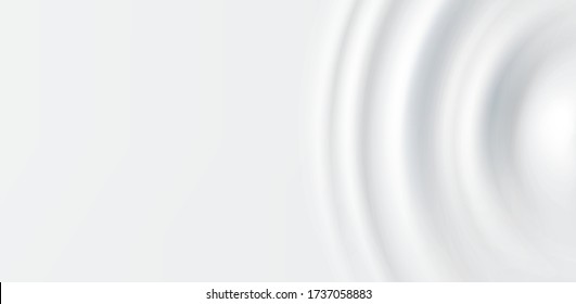 Milk circle ripple, splash water waves from drop top view on white background. Vector cosmetic cream, shampoo, milk product or yogurt swirl round texture surface template.