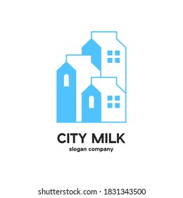 Milk city logo design vector template