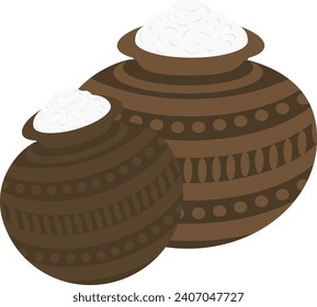 Leche barro con diseño para indicar la fortuna en Año Nuevo, Pongal y cualquier función hindú. 