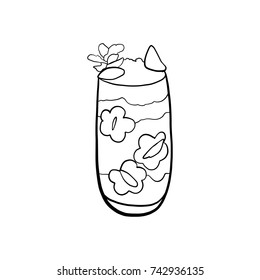Milk cocktail, drink, vector illustration 