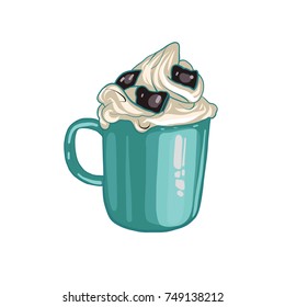 Milk cocktail, drink, vector illustration  