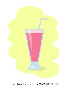 milk cocktail on a light background,