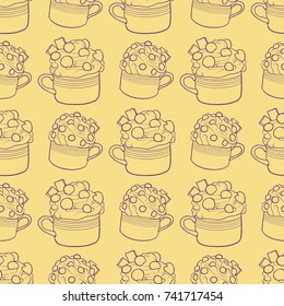 Milk cocktail, pattern, vector illustration 