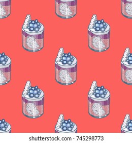 Milk cocktail, pattern, vector illustration 
