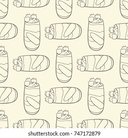 Milk cocktail, pattern, vector illustration