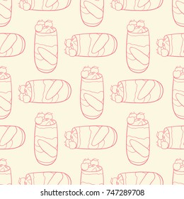 Milk cocktail, pattern, vector illustration