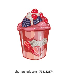 Milk cocktail, vector illustration 