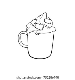 Milk cocktail, vector illustration, drink 