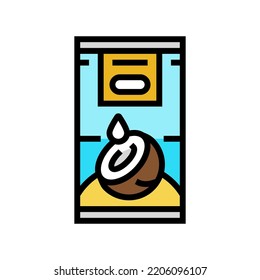 milk coconut coco color icon vector. milk coconut coco sign. isolated symbol illustration