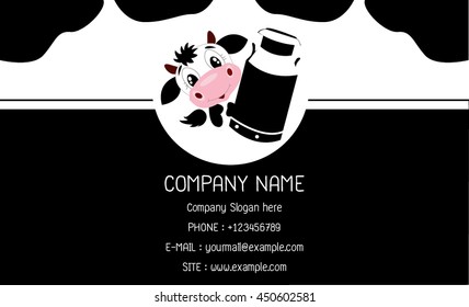 Milk and coffee business card design