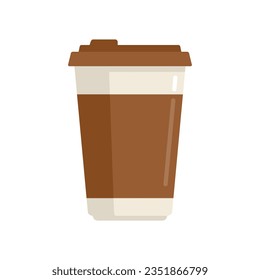 Icono de taza de café de leche vector plano. Bebida de expreso. Alimentos de la mañana aislados