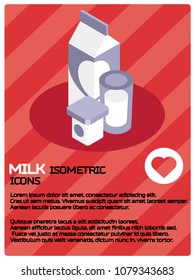 Milk color isometric poster