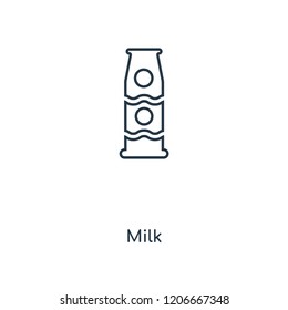 Milk concept line icon. Linear Milk concept outline symbol design. This simple element illustration can be used for web and mobile UI/UX.