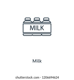 Milk concept line icon. Linear Milk concept outline symbol design. This simple element illustration can be used for web and mobile UI/UX.