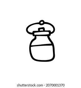 milk container icon in vector. Logotype - Doodle