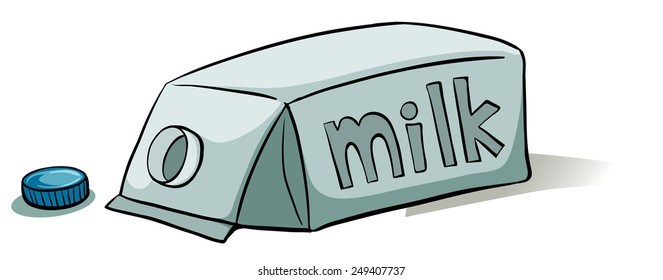 A milk container on a white background
