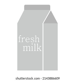 Milk container vector icon, made of cardboard. Isolated on a white background.