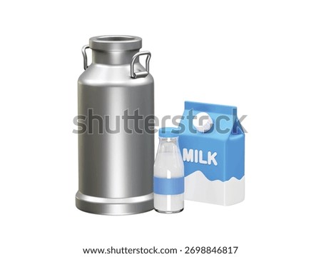 Milk Containers and Packaging icon 3d rendering illustration