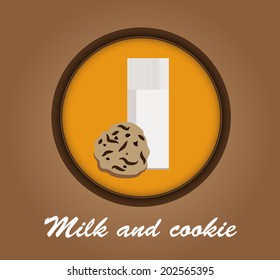 Milk and cookie icon