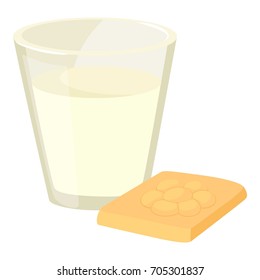 Milk cookie icon. Cartoon illustration of milk cookie vector icon for web