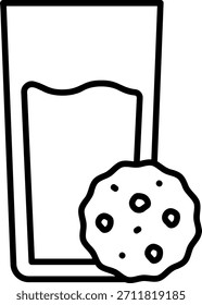 Milk and Cookie Icon for Snack Time