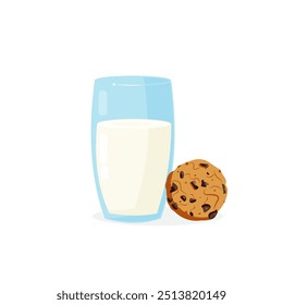 Milk and cookie illustration cartoon design