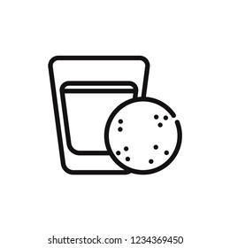 Milk and cookie vector icon