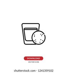 Milk and cookie vector icon